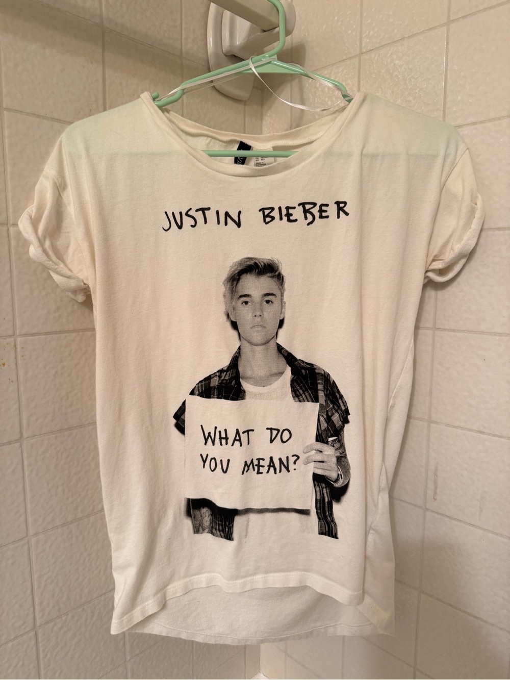 Divided White Short-Sleeve Graphic Tee - Justin Bieber Print